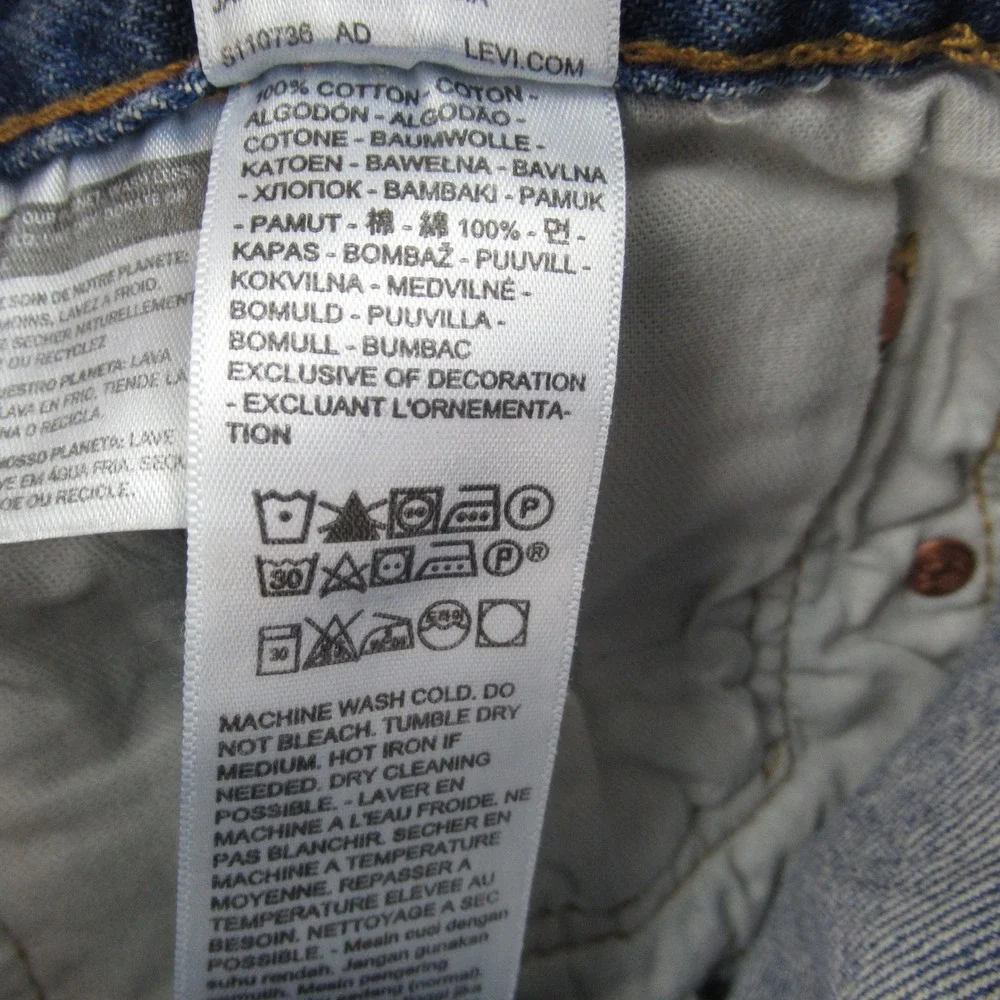 Levi's 501 Original Fit Jeans Mens 30x32 Blue Straight Leg Button Fly 00501-0193
